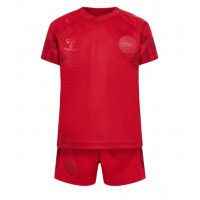 Dänemark Fußballbekleidung Heimtrikot Kinder WM 2022 Kurzarm (+ kurze hosen)